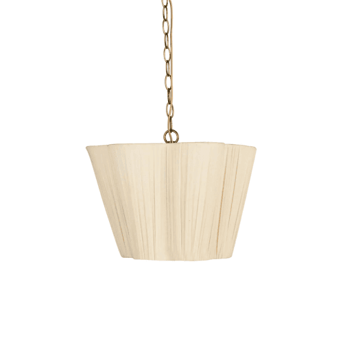 Image showing the Cecile Gathered Linen Pendant, Natural product.