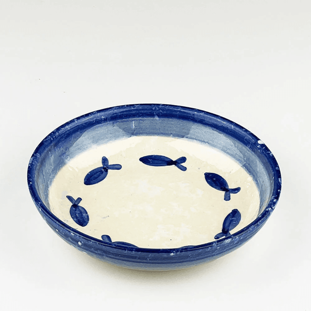 Fish Serving Bowl, Blue