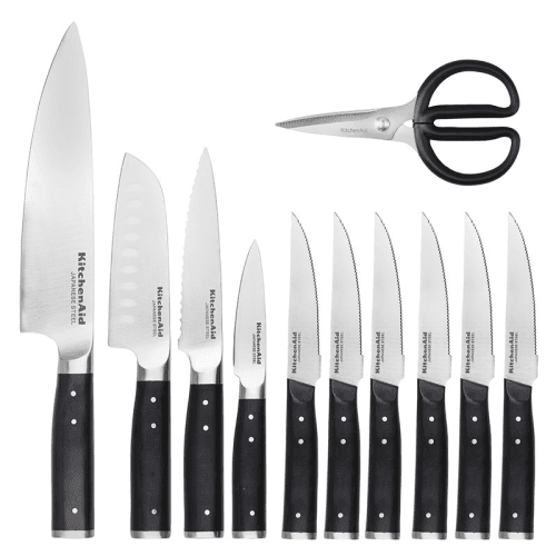Image showing the Gourmet 11 Piece Forged Knife Block Set, Black product.