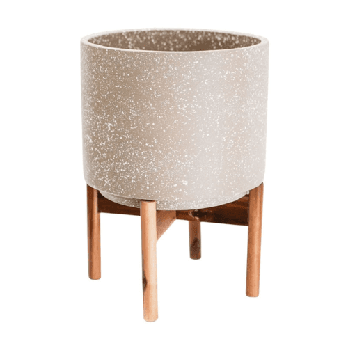 Image showing the Valetta Speckled Planter with Stand product.