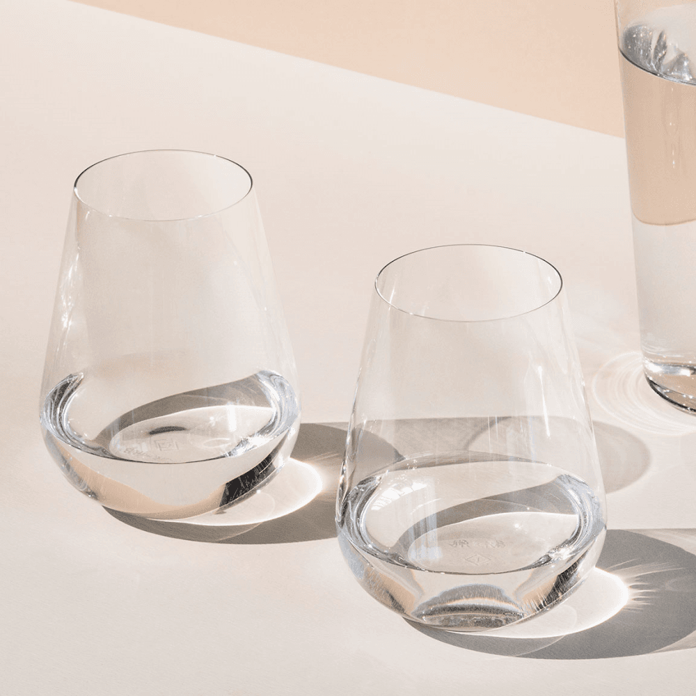 The Stemless Set of 2 Wine & Water Glasses