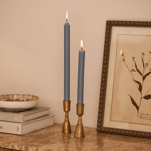 Image showing the Northern Lights Set of 12 Taper Candles, H29cm, Prairie Blue product.