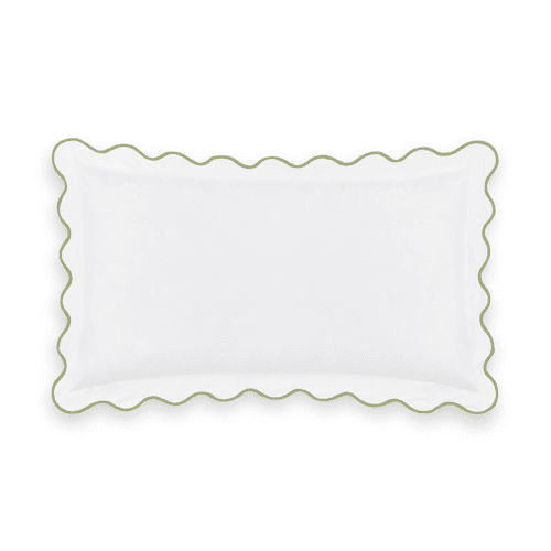 Image showing the Alexandra Wavy Scalloped Pair of Pillowcases, King, Sage product.