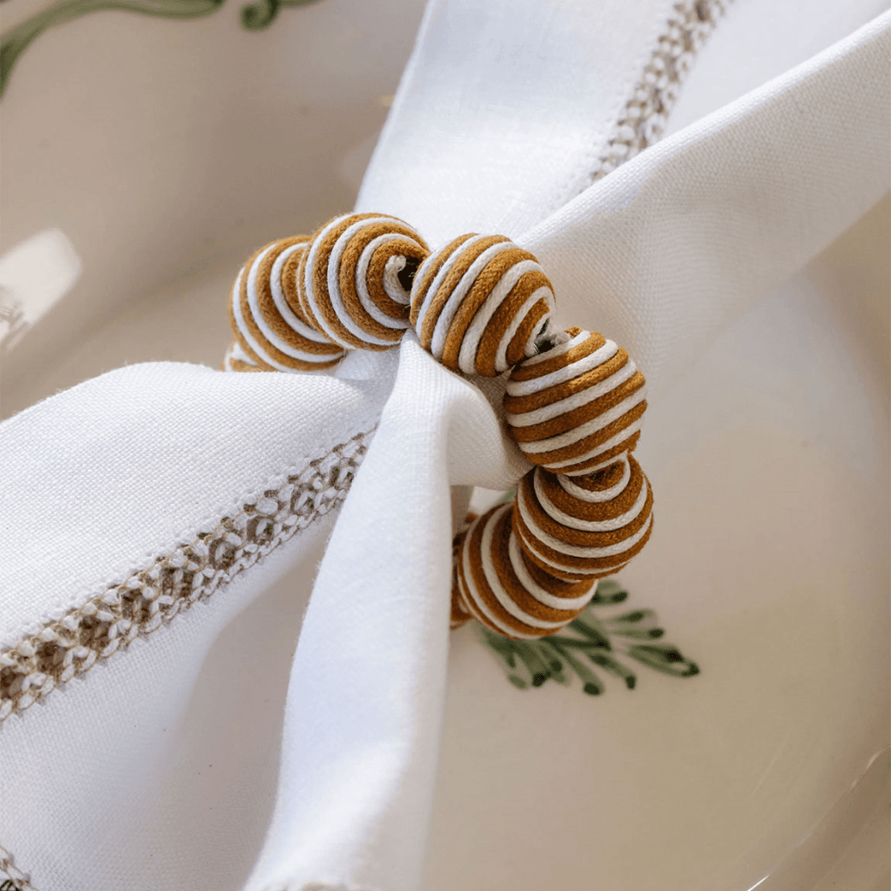 Striped Set of 4 Napkin Rings