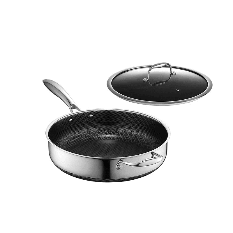 Hybrid Deep Saute Pan with Lid, Steel