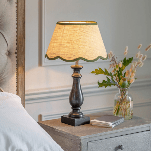 Image showing the Fraser Tapered Table Lamp, Black Mango Wood product.