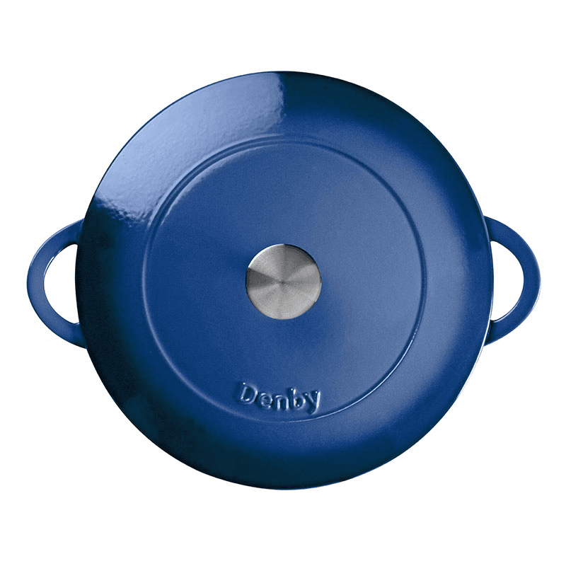 Cast Iron Shallow Casserole Dish, Cobalt Blue