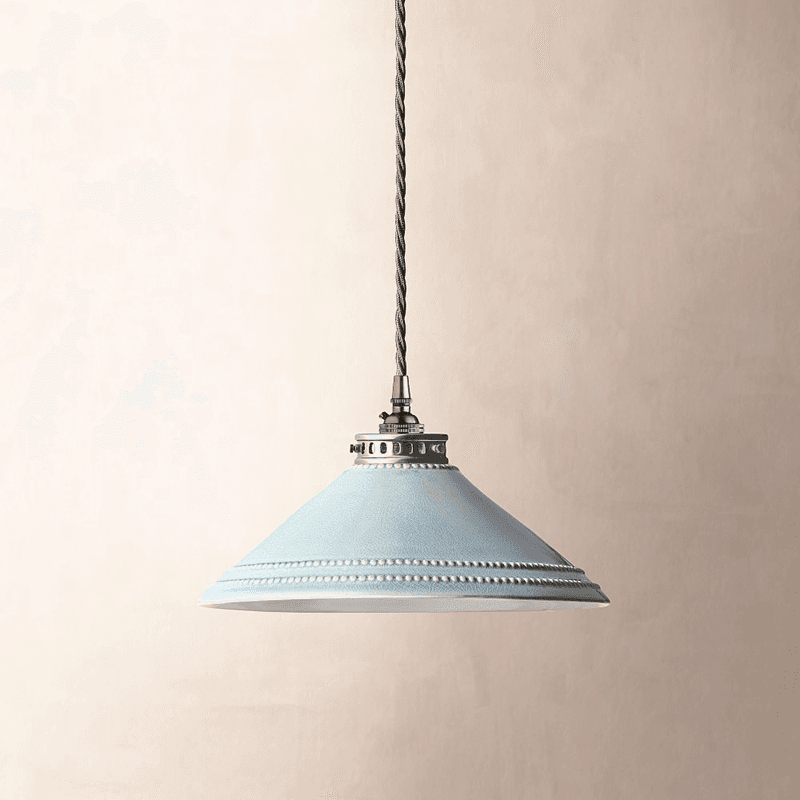 Ted Ceramic Shade with Antiqued Silver Gallery