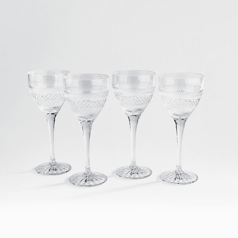 Huxley Set of 4 White Wine Glasses, Clear