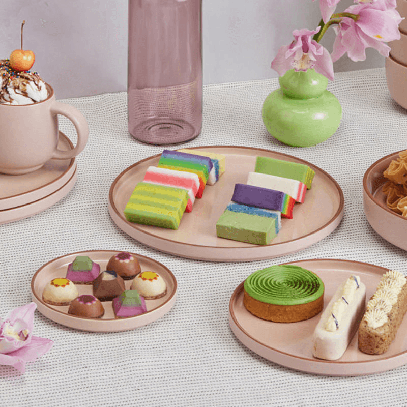 Set of 4 Dessert Plates, Spice