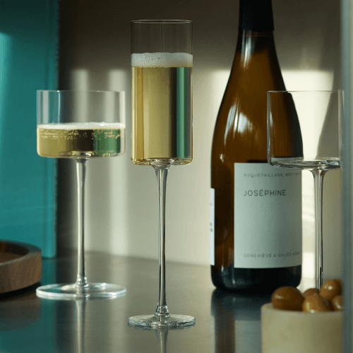 Image showing the Moderne Set of 2 Champagne Flutes, Clear product.