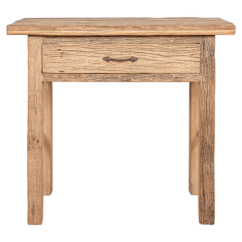 Ibo Reclaimed Wood 1 Drawer Console Table, Natural