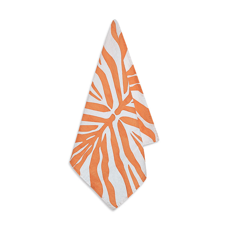 Zebra Linen Napkin, Tangerine Orange