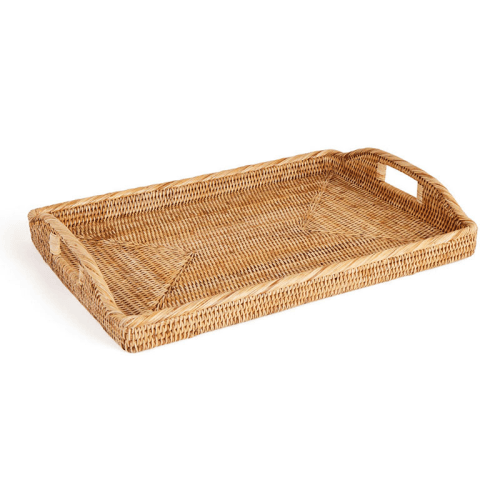 Image showing the Rattan Serving Trays, Natural product.