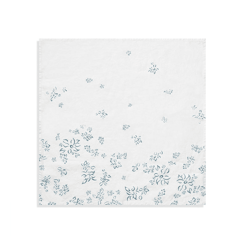 Bernadette's Falling Flower Linen Napkin, Light Blue