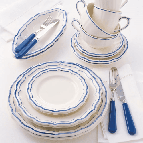 Image showing the Filet Set of 4 Canape Plates, Bleu product.