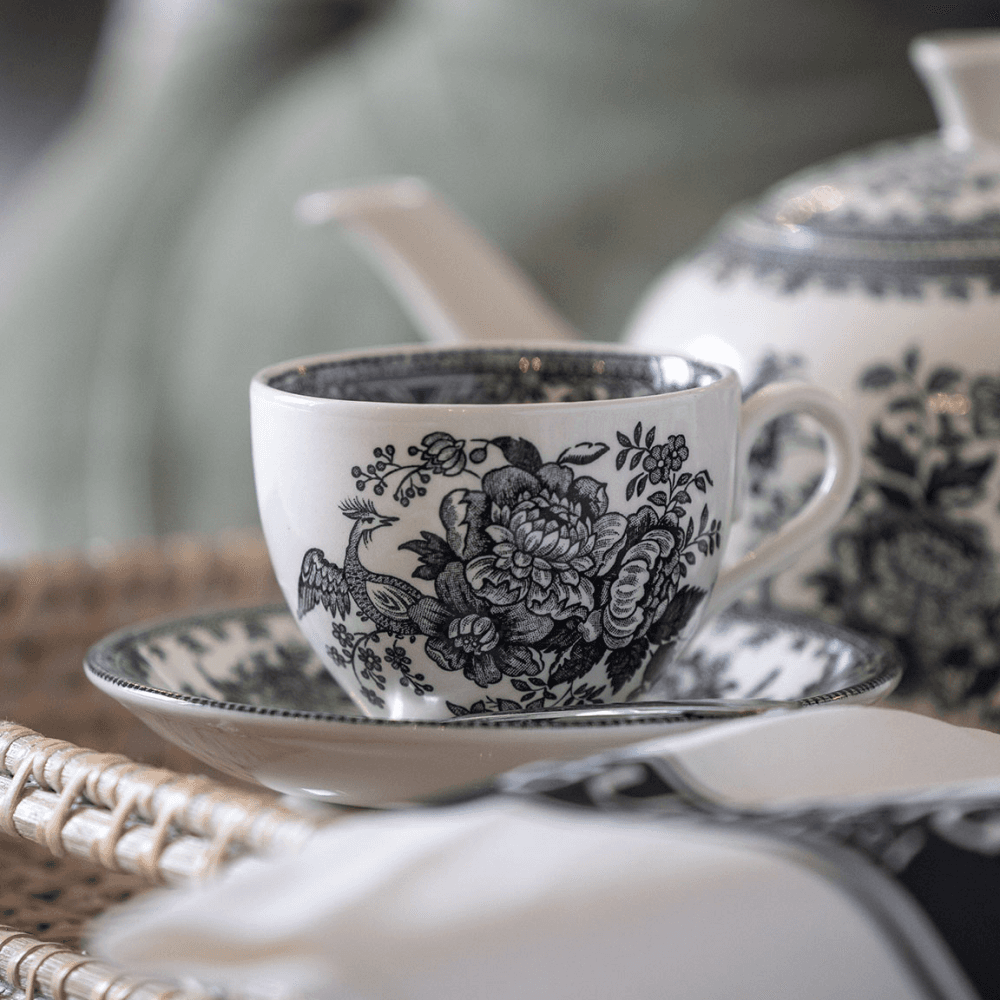 Asiatic Pheasants Teacup, Black & White