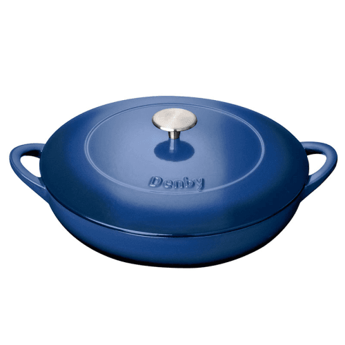 Image showing the Cast Iron Shallow Casserole Dish, Cobalt Blue product.