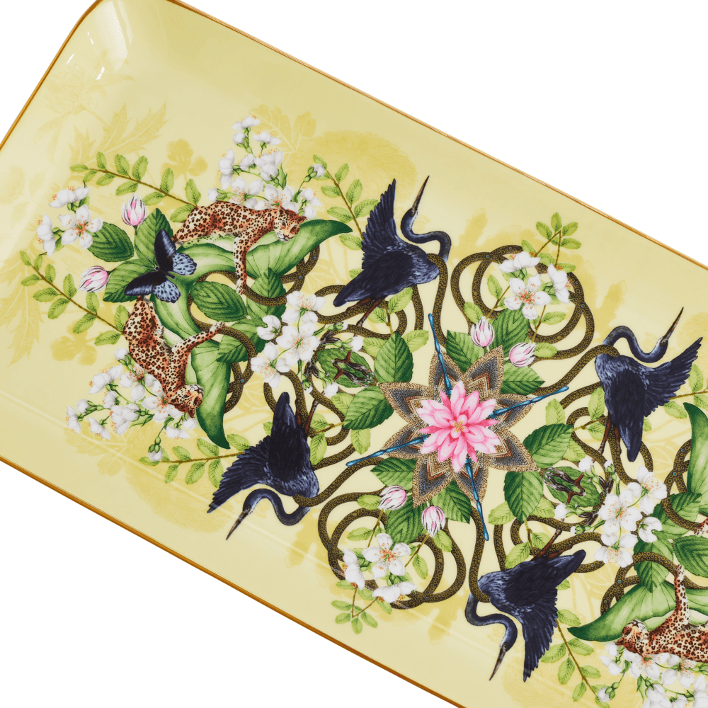Wonderlust Waterlily Sandwich Tray, Yellow/Floral