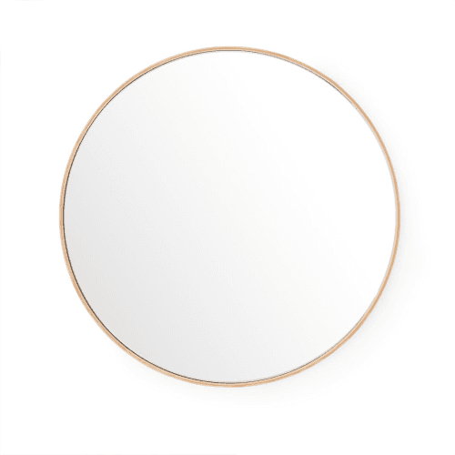 Image showing the Glance -660 Round Wall Mirror, Natural Oak product.