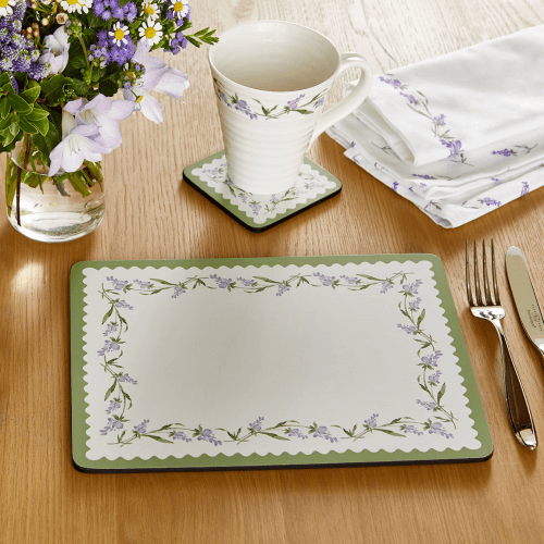 Image showing the Lavandula Set of 4 Large Placemats, White product.