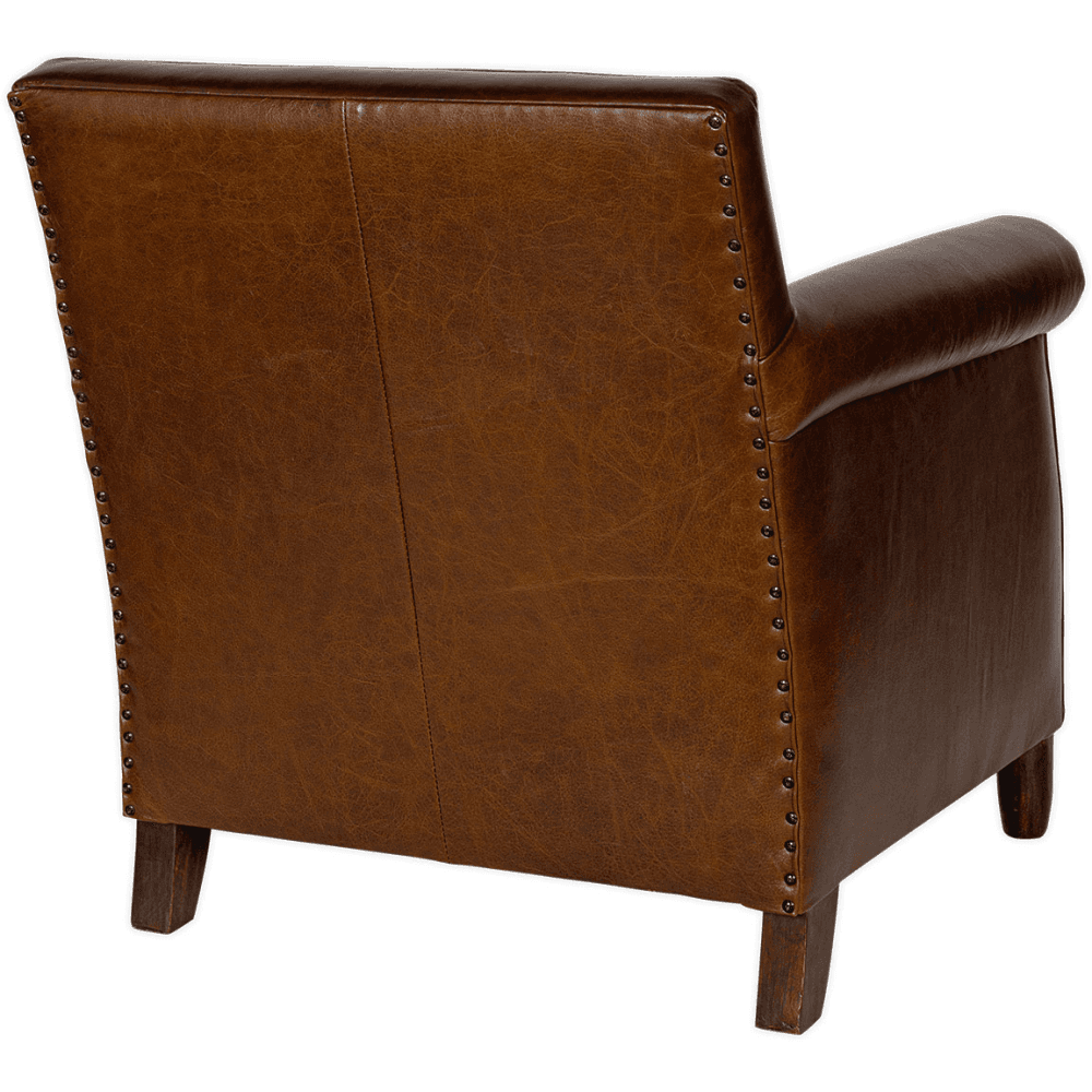 Knada Leather Armchair, Chocolate Brown