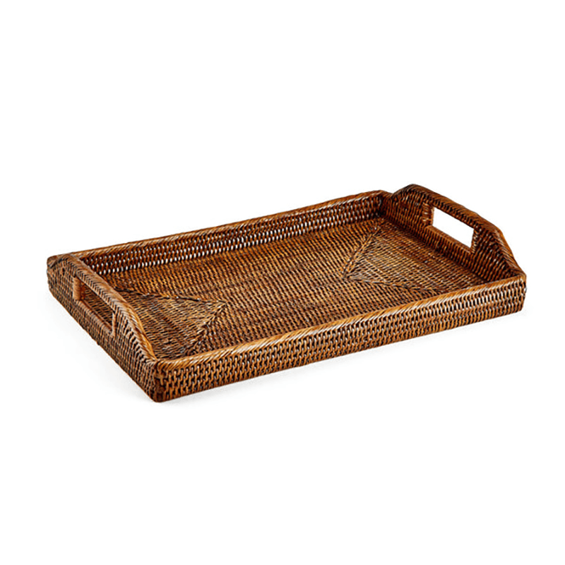 Rattan Serving Tray, Brown