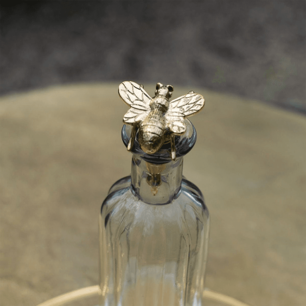 Bee Bottle Stop, Brass