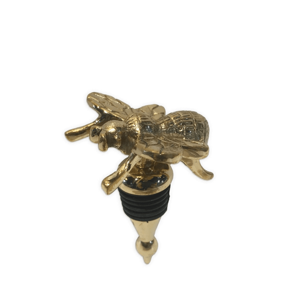 Bee Bottle Stop, Brass
