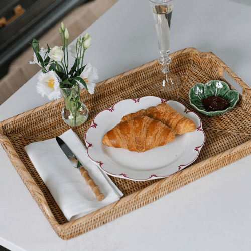 Image showing the Rattan Serving Trays, Natural product.