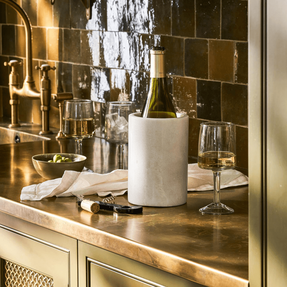 Brompton Marble Wine Cooler, White