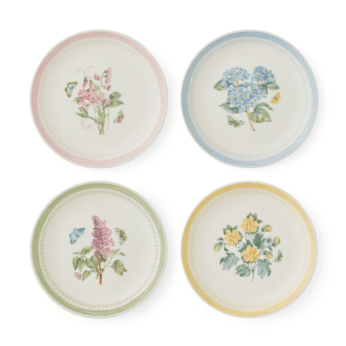 Image showing the Botanic Garden Sketchbook Set of 4 Salad Plates, Multi product.