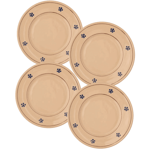 Image showing the Fiore Set of 4 Dinner Plates, cream product.