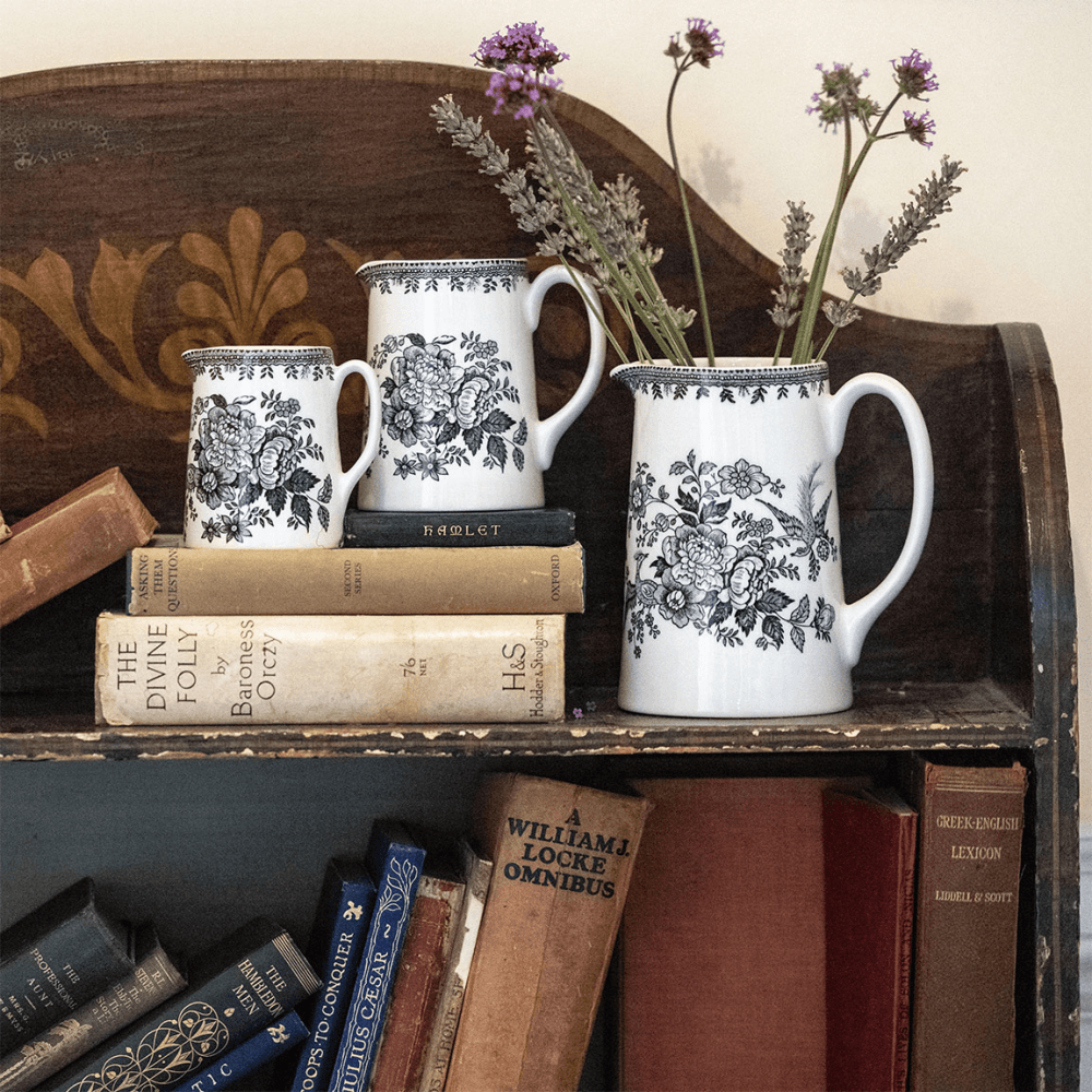 Asiatic Pheasants Tankard Jug, Black & White