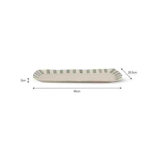 Image showing the Cranwell Stripe Edge Tray, Fern product.