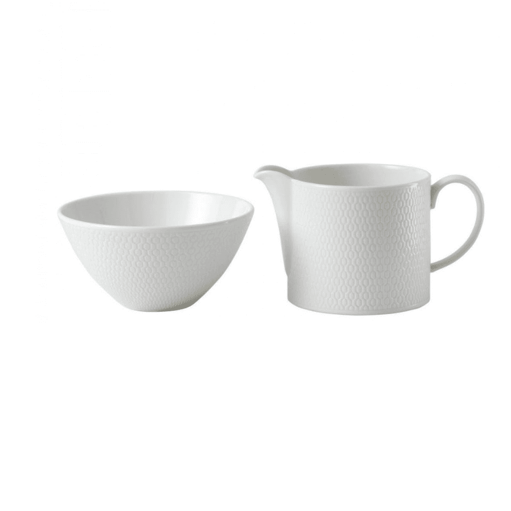 Gio Sugar and Creamer Set, White/ Bone China