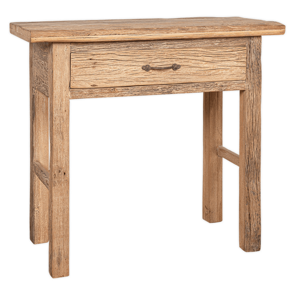 Ibo Reclaimed Wood 1 Drawer Console Table, Natural