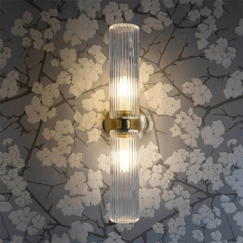 Image showing the Claremont Flutted Glass Wall Light product.