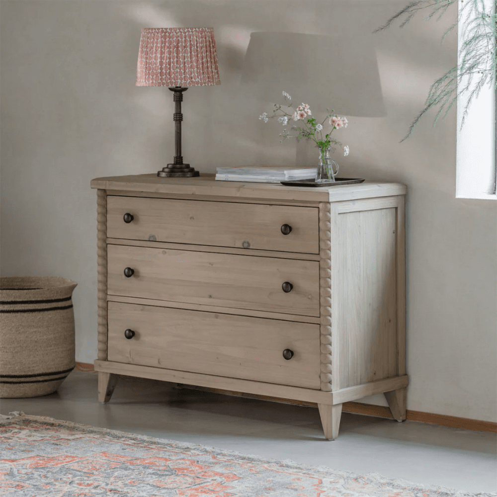 Hambledon Chest of 3 Drawers, Washed Wood