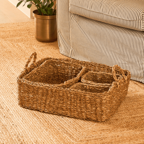 Image showing the Woven Seagrass Multisize Trays, Natural product.