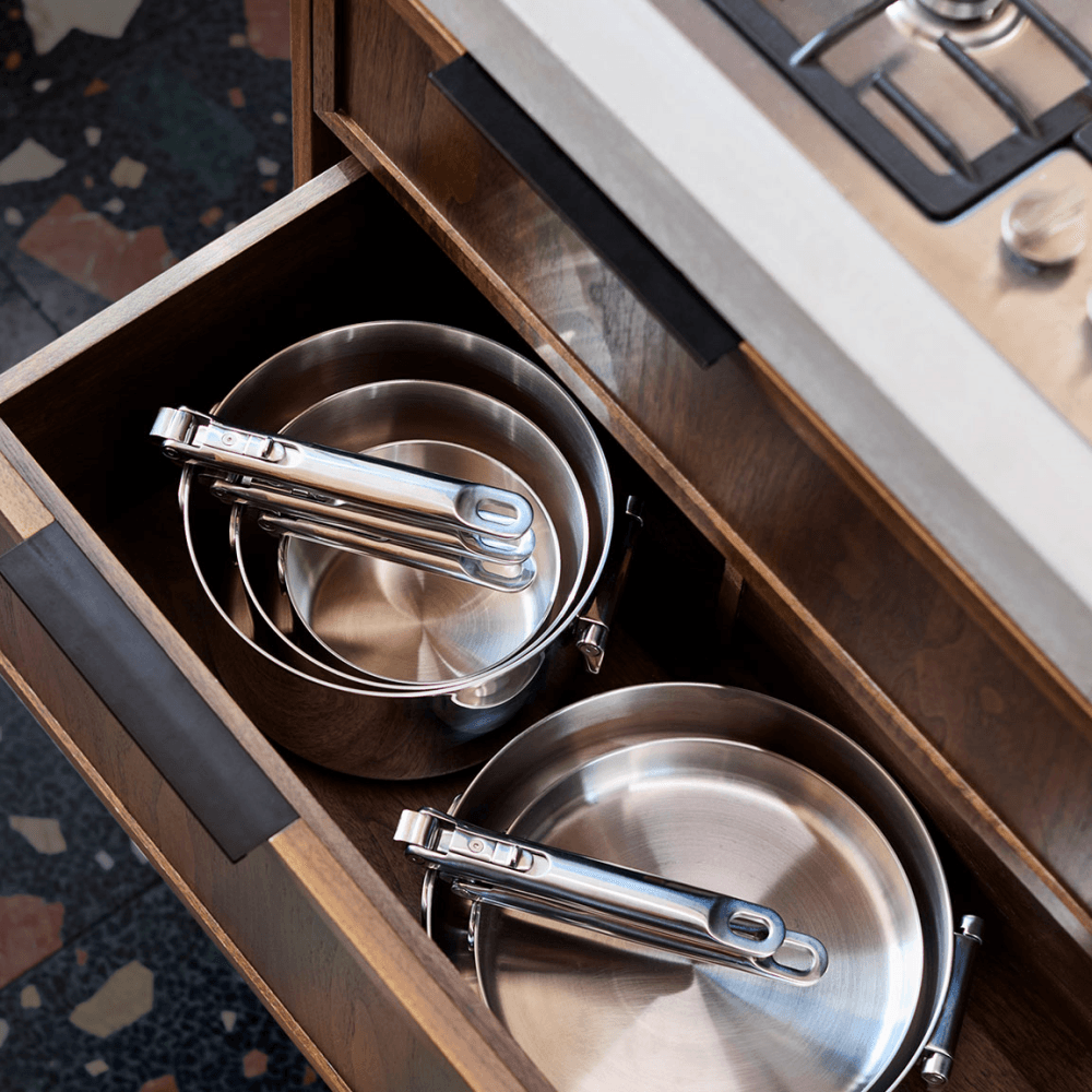 Space 3 Piece Saucepan Set, Stainless Steel