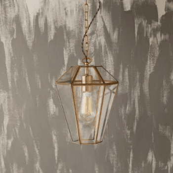 Image showing the Dickens Pendant Shade, Glass & Brass product.