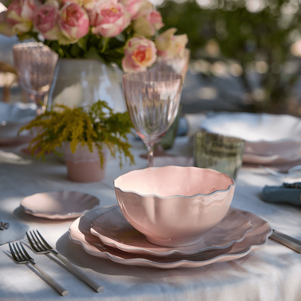 Rosa Set of 6 Salad/Dessert Plates, Rose Pink