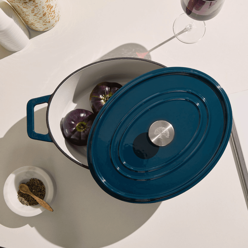 Cast Iron Oval Casserole, Agave