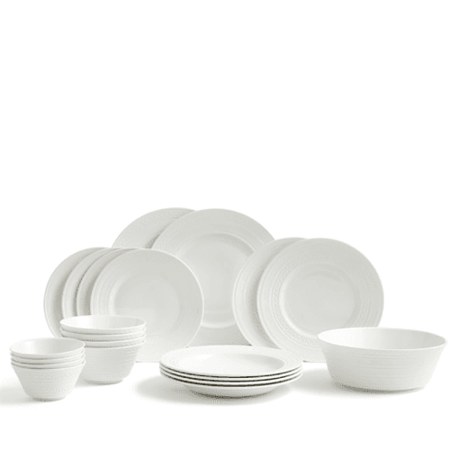 Image showing the Intaglio 21 Piece Dinner Set, White product.