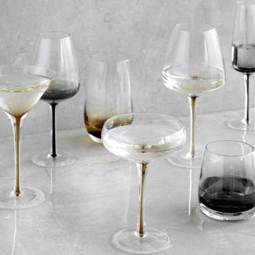 Image showing the Mouth Blown Red Wine Glass, Amber product.
