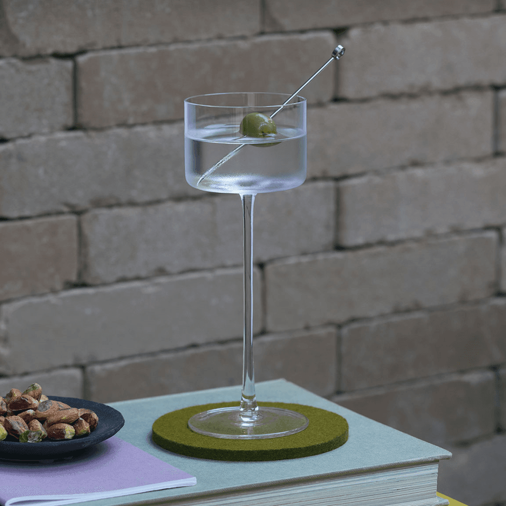 Moderne Set of 2 Mini Martini Glasses, Clear