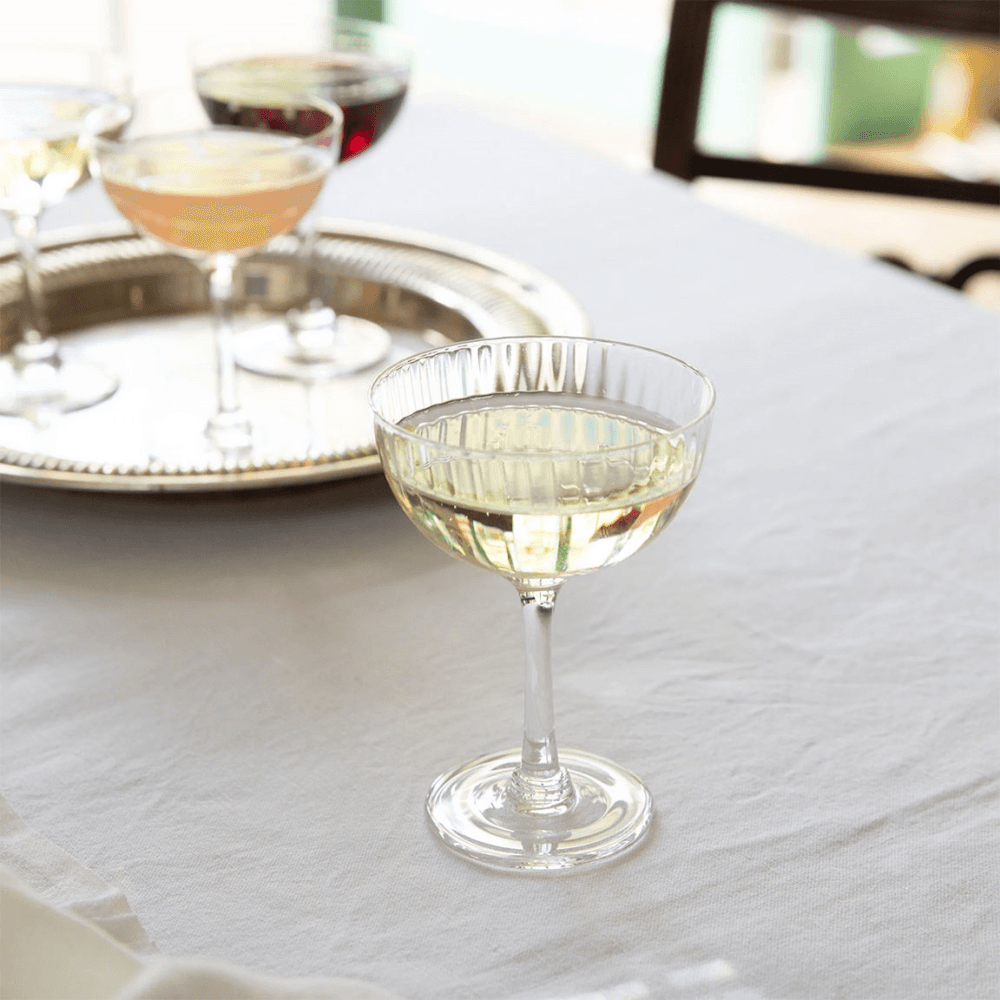 Ripple Set of 4 Champagne Glasses, Clear