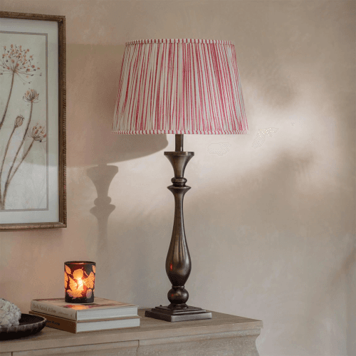 Image showing the Kirdford Tapered Table Lamp, Brushed Aluminium product.