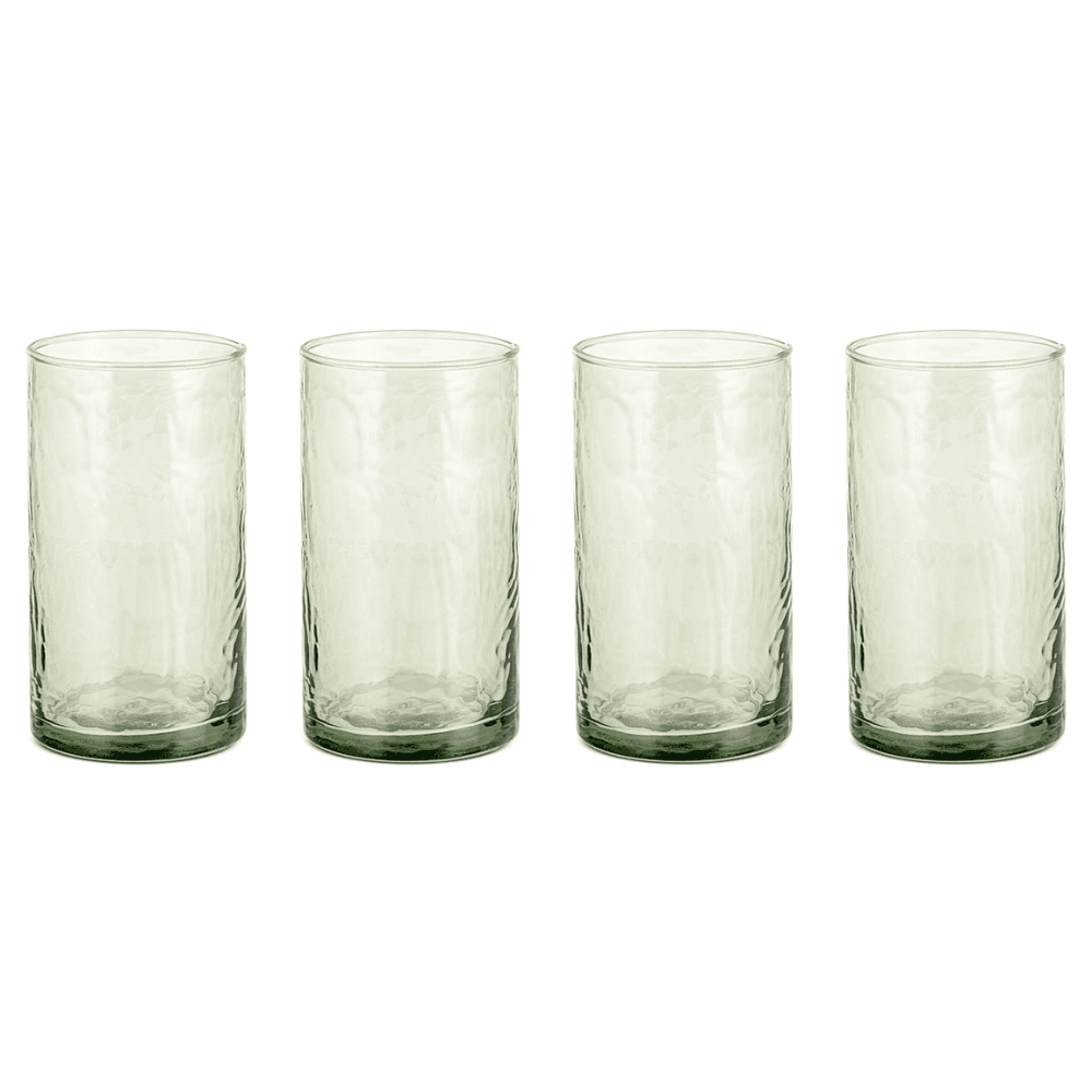 Yala Set of 4 Hammered Highballs, Sage Green